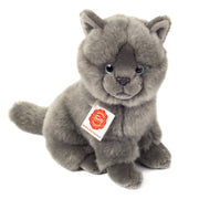 Hermann Teddy kat knuffel - pluche - grijs - 30 cm - Pluchen speelgoed