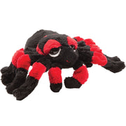 Tarantula knuffel - pluche spin - zwart/rood - 22 cm - Pluchen speelgoed