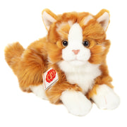 Hermann Teddy knuffelkat - pluche - rood/oranje - 30 cm - Pluchen speelgoed