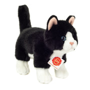 Knuffeldier kat/poes zwart-wit | zachte pluche knuffel 20 cm - Pluchen speelgoed