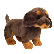 Teckel knuffel hond - pluche - donkerbruin - 21 cm - Pluchen speelgoed