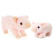 Keel Toys varkens knuffel - roze - pluche - 18 en 28 cm - Pluchen speelgoed