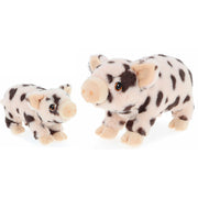 Keel Toys varkens knuffel - pluche - gevlekt roze - 18 en 28 cm - Pluchen speelgoed