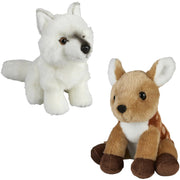 Ravensden knuffeldieren set - wolf en hertje - pluche - 18 cm - Pluchen speelgoed