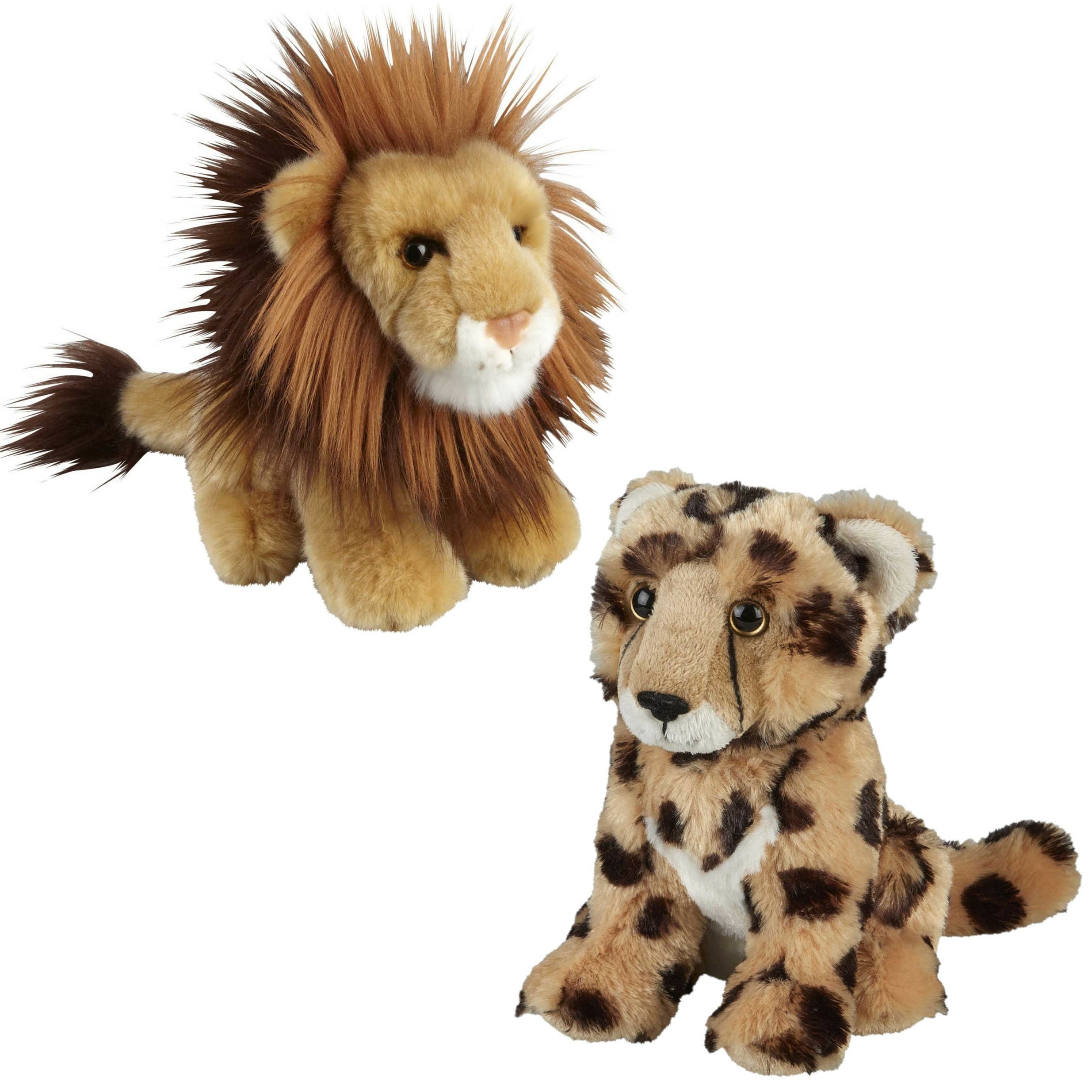 knuffeldieren-set-leeuw-en-cheetah-luipaard-pluche-knuffels-18-cm_10369696