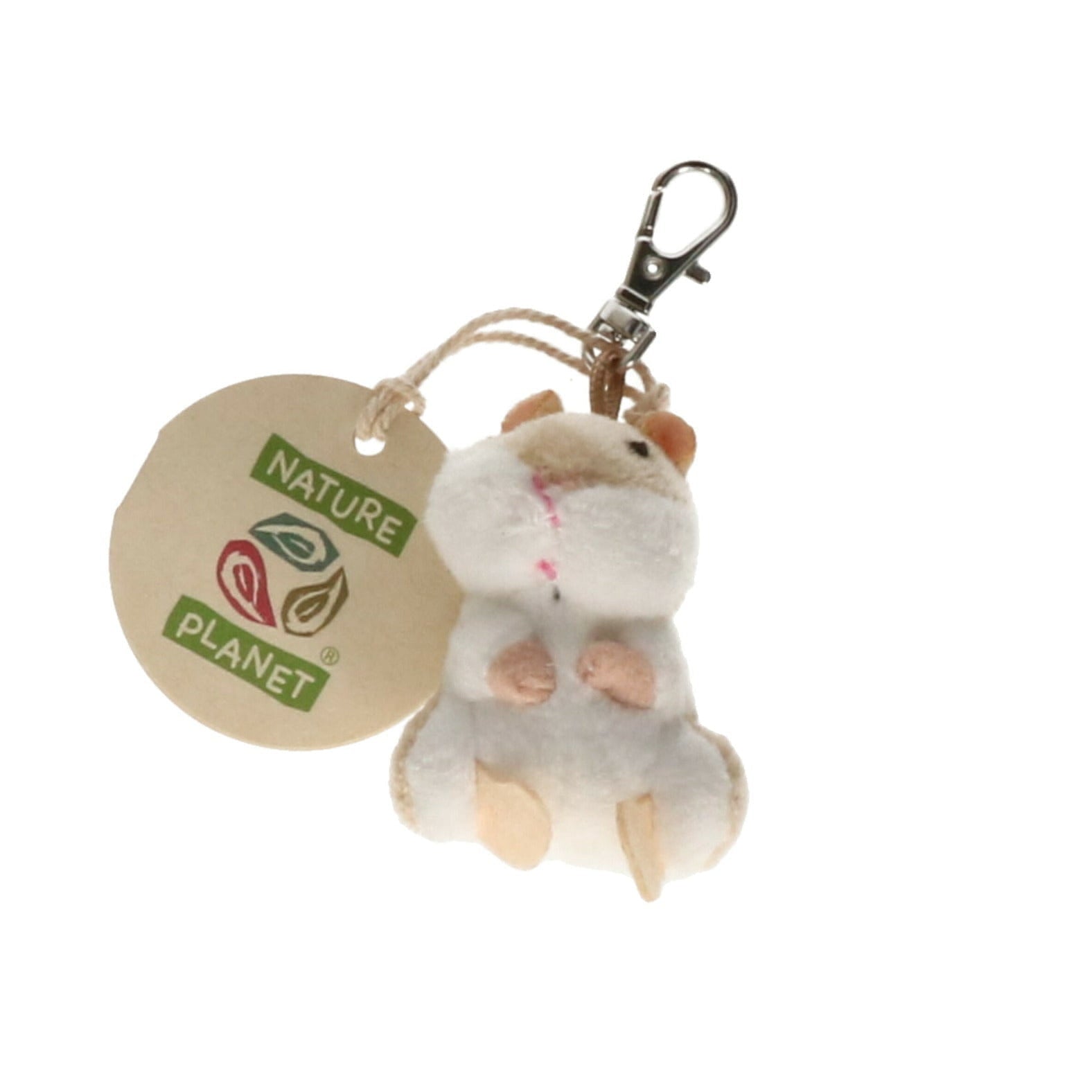Nature Planet hamster sleutelhanger - pluche - 6 cm - knuffel - dieren sleutelhangers - Pluchen speelgoed