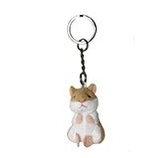 Nature Planet hamster sleutelhanger - pluche - 6 cm - knuffel - dieren sleutelhangers - Pluchen speelgoed