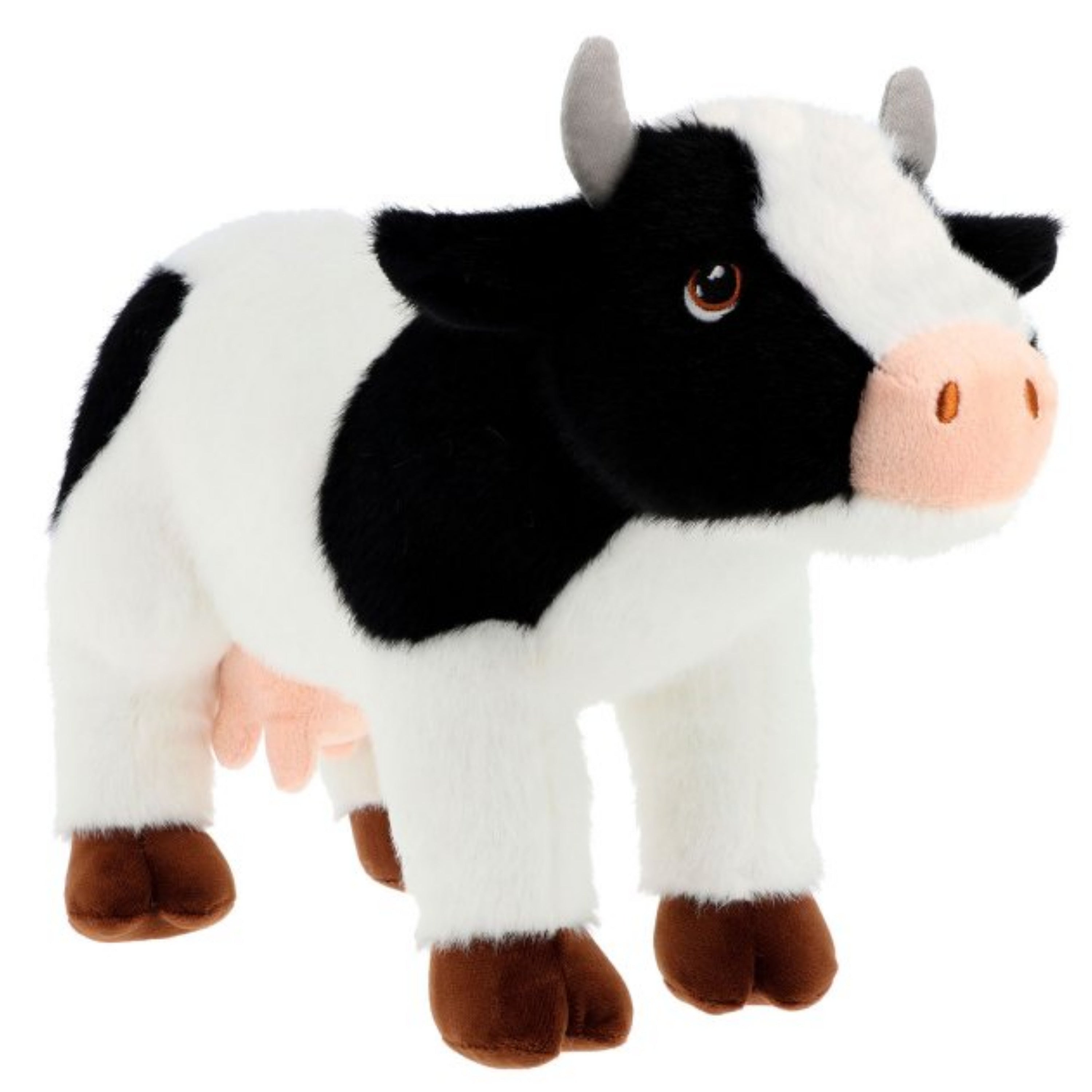 keel-toys-pluche-koe-knuffeldier-zwart--wit-staand-30-cm-knuffel-koe_10486715-1