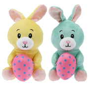 Paashaas knuffel set van 2 - zachte pluche - 20 cm - met paasei - Pluchen speelgoed