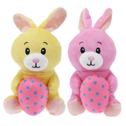 Paashaas knuffel set van 2 - pluche - 20 cm - met paasei - Pluchen speelgoed