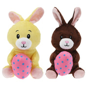 Paashaas knuffel set van 2 - pluche - 20 cm - met paasei - Pluchen speelgoed