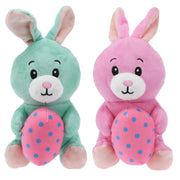 Paashazen knuffel set van 2 - pluche - 20 cm - met paasei - Pluchen speelgoed