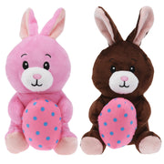 Paashazen knuffel set van 2 - pluche - 20 cm - met paasei - Pluchen speelgoed