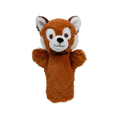 Nature Planet rode panda handpop - pluche - 24 cm - poppenkast