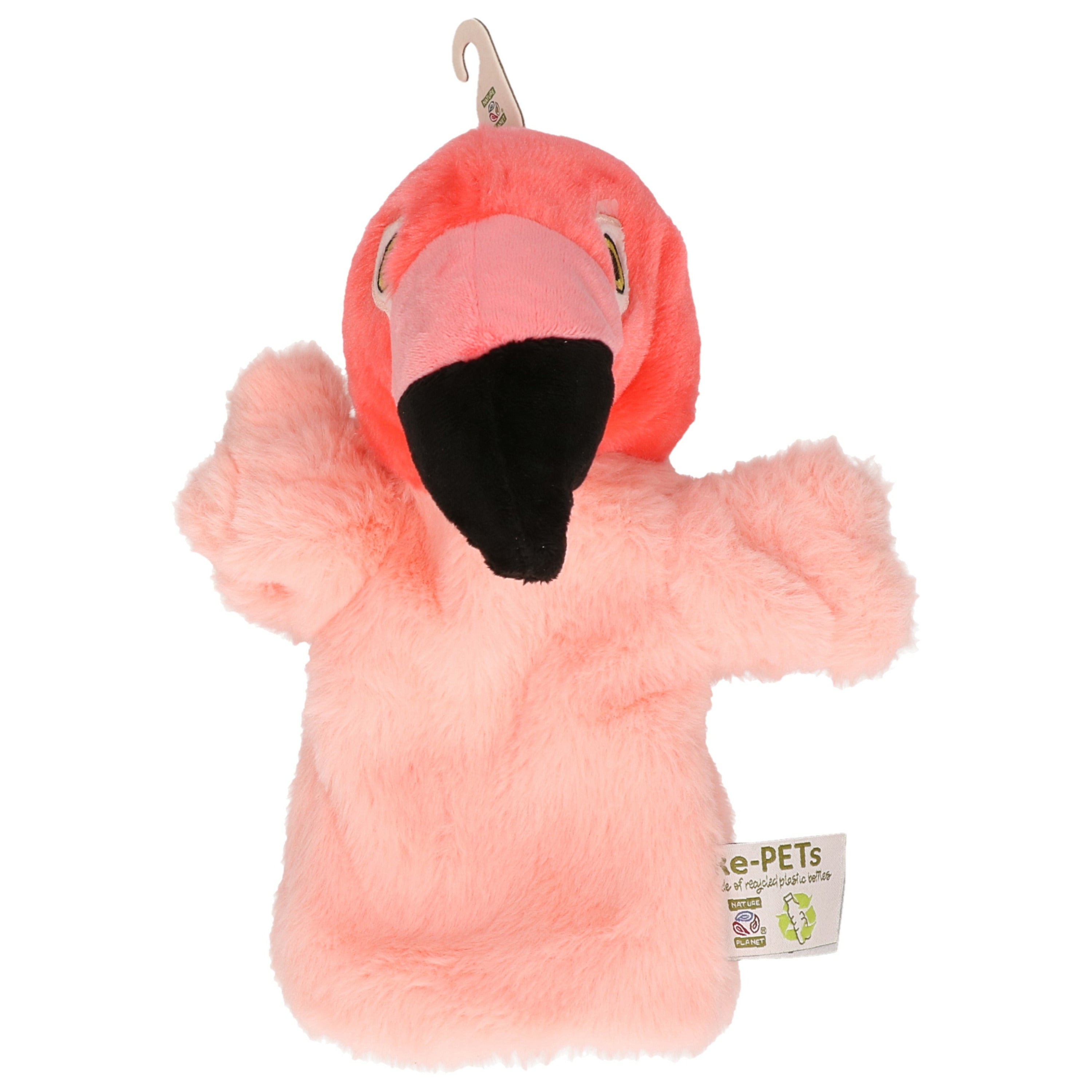 nature-planet-pluche-poppenkast-handpop-flamingo-knuffel-roze-pop-24-cm_10316729-4