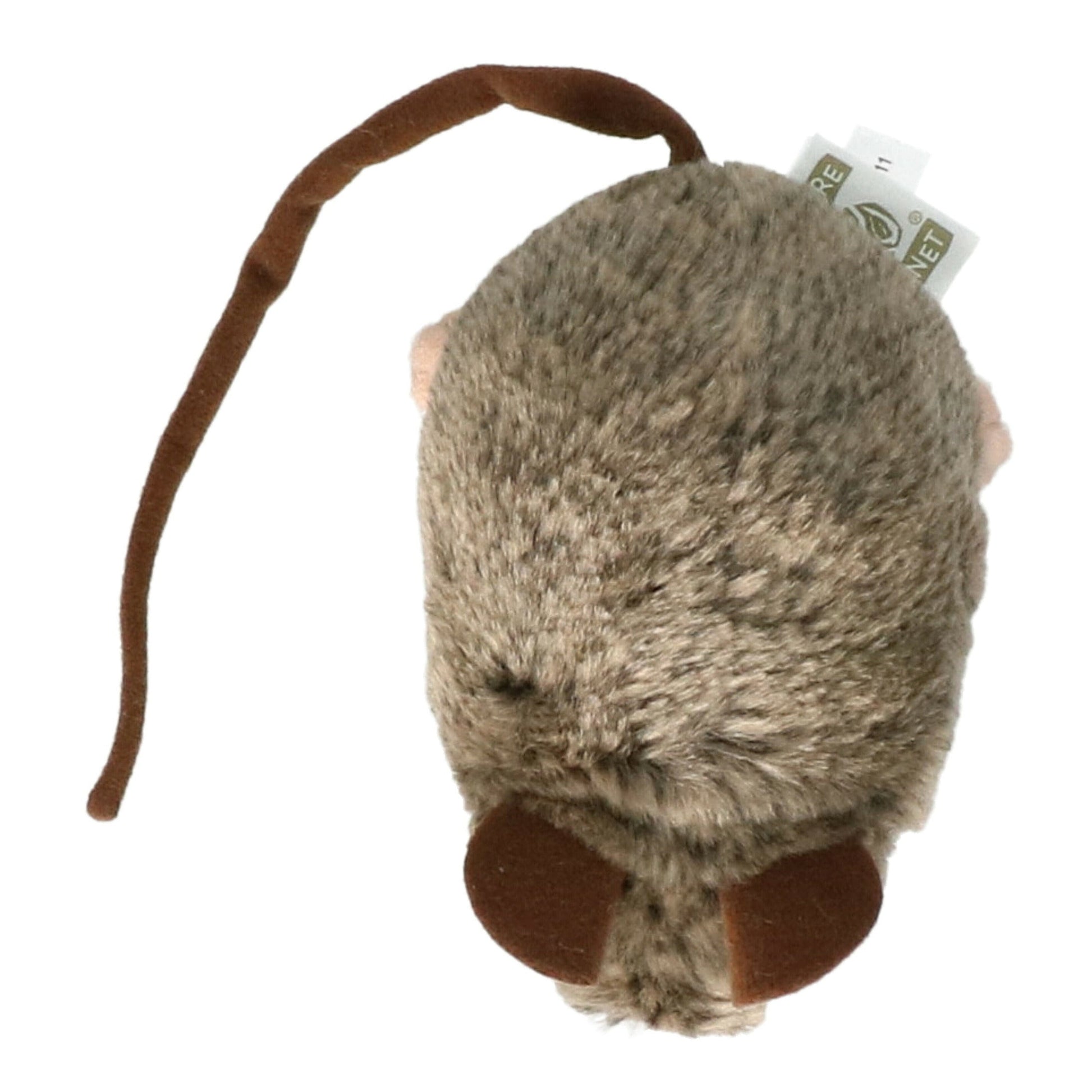 Nature Planet muis knuffel - pluche - grijs/bruin - 12 cm - Pluchen speelgoed