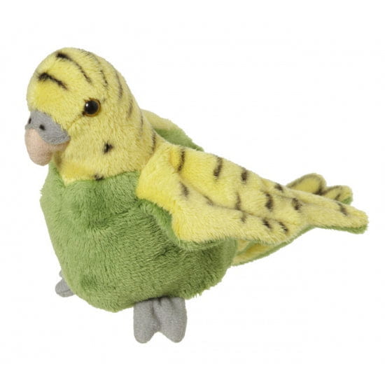 Nature Planet parkiet knuffel - pluche - groen - 16 cm - Pluchen speelgoed