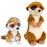 Stokstaartjes knuffel set - pluche - moeder en baby - 18 cm - 30 cm - Pluchen speelgoed