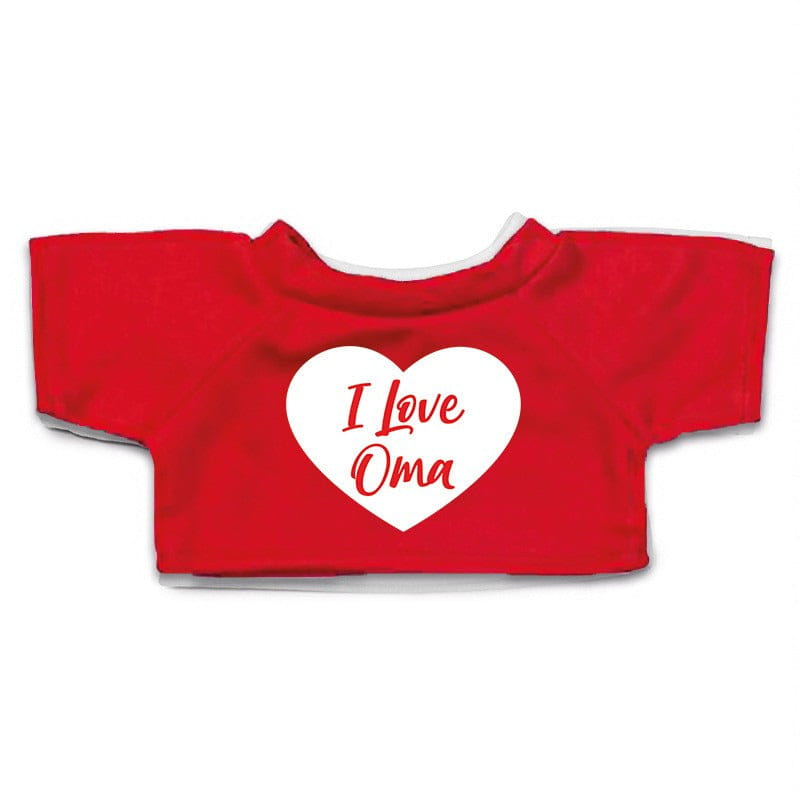 Clothies I Love Oma shirtje - rood - maat M - knuffel kleding - Pluchen speelgoed