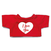 Clothies knuffelkleding hartje - rood T-shirt - maat M - Pluchen speelgoed