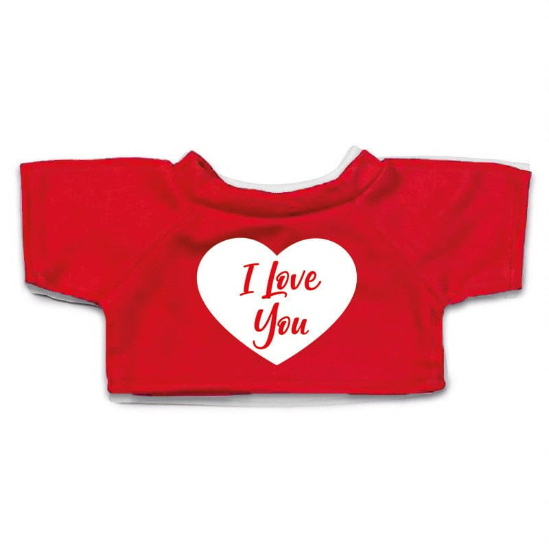 Clothies knuffelkleding hartje - rood T-shirt - maat M - Pluchen speelgoed