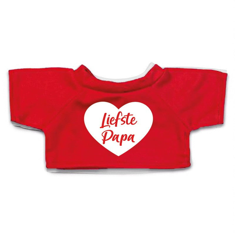 Knuffel kleding Liefste Papa - rood shirt - M - Clothies - Pluchen speelgoed