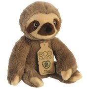 Aurora Eco Nation luiaard knuffel - pluche - 24 cm - bruin - Pluchen speelgoed