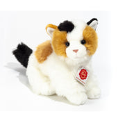 Hermann Teddy knuffelkat - pluche - 30 cm - bruin/zwart/wit - Pluchen speelgoed