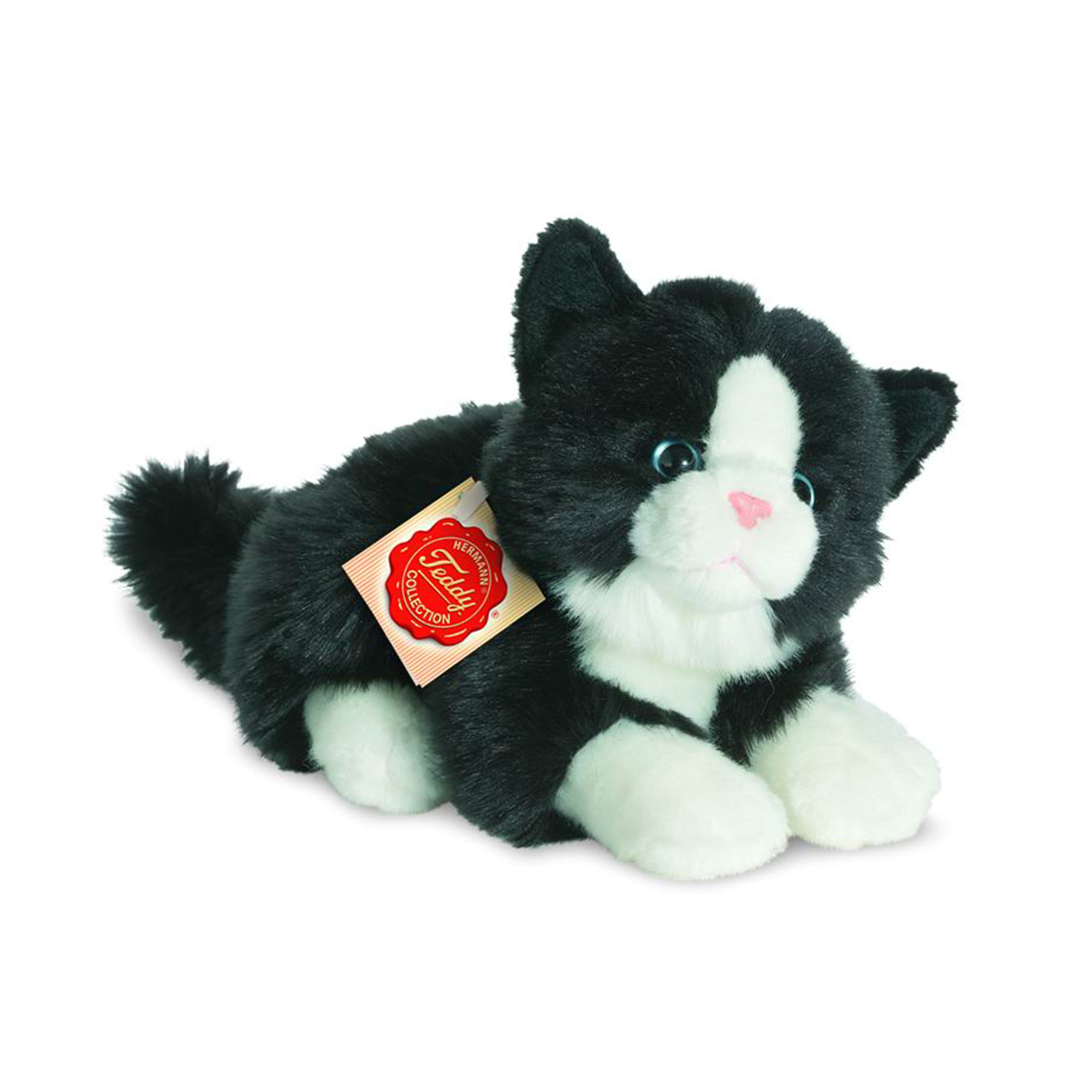 hermann-teddy-kat-knuffel-pluche-zwart-wit-20-cm_10429753