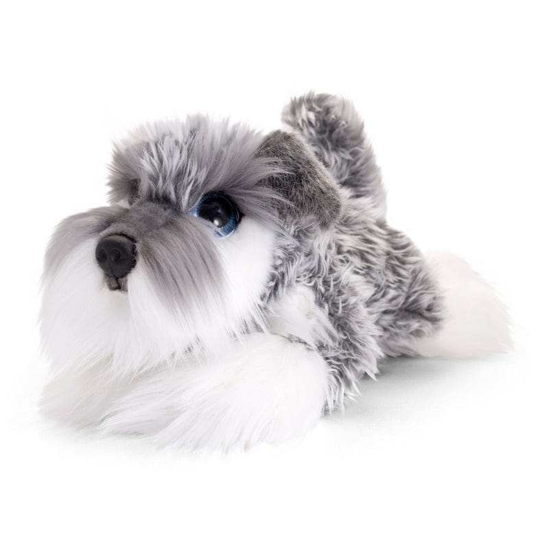 Keel Toys Schnauzer knuffel - pluche - grijs/wit - 25 cm - Pluchen speelgoed