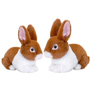 Pluche konijnenfamilie - bruin - moeder en kind - 25/18 cm - eco - Pluchen speelgoed