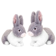 Pluche konijnen familie - grijs - moeder en kind - eco - 25/18 cm - Pluchen speelgoed