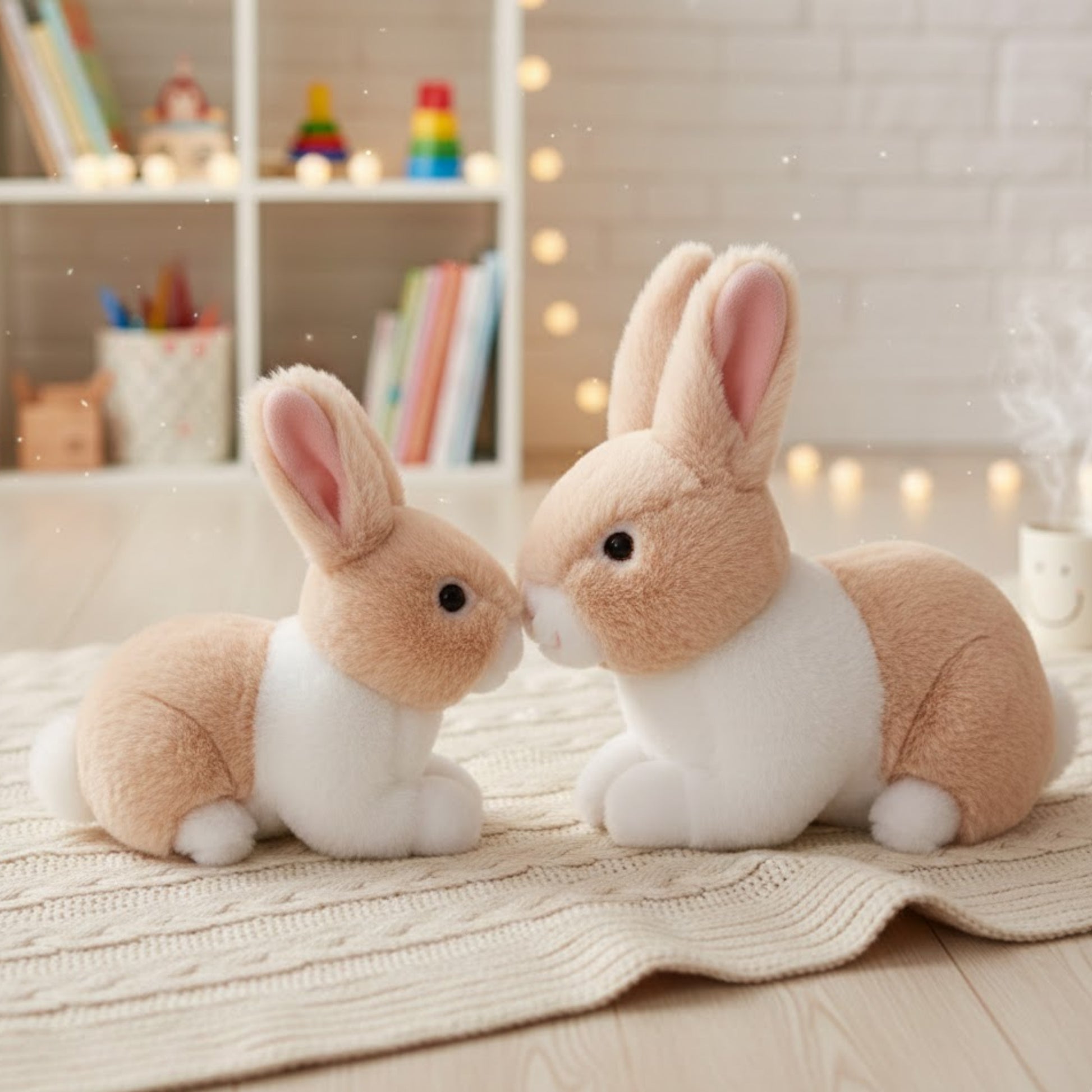 pluche-konijnen-familie-beige-moeder-en-kind-25--18-cm-zittend-eco-collectie_10486775-1
