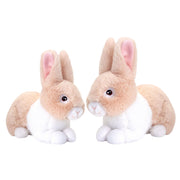 Pluche konijnenfamilie - beige - moeder en kind - 25/18 cm - eco - Pluchen speelgoed
