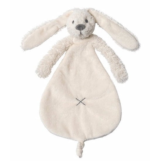 Happy Horse Richie konijntje - pluche baby doekje - wit/crème - 25 cm
