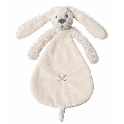 Happy Horse Richie konijntje - pluche baby doekje - wit/crème - 25 cm