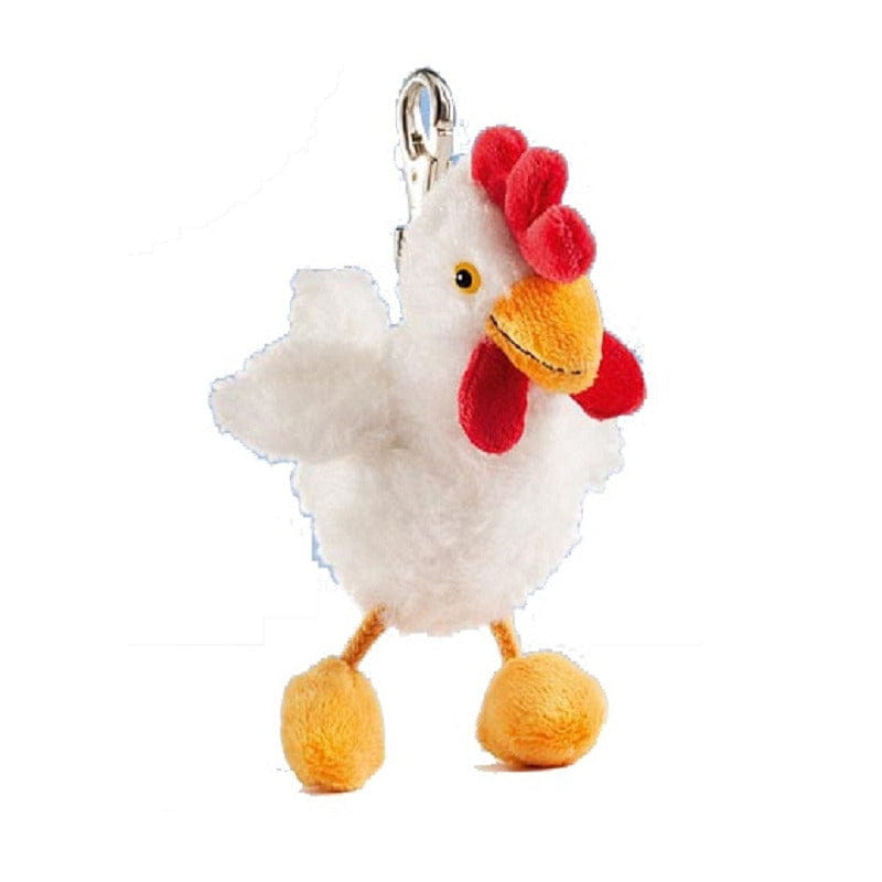 Pluche kip knuffel sleutelhanger - pluche - 12 cm - clip - Pluchen speelgoed