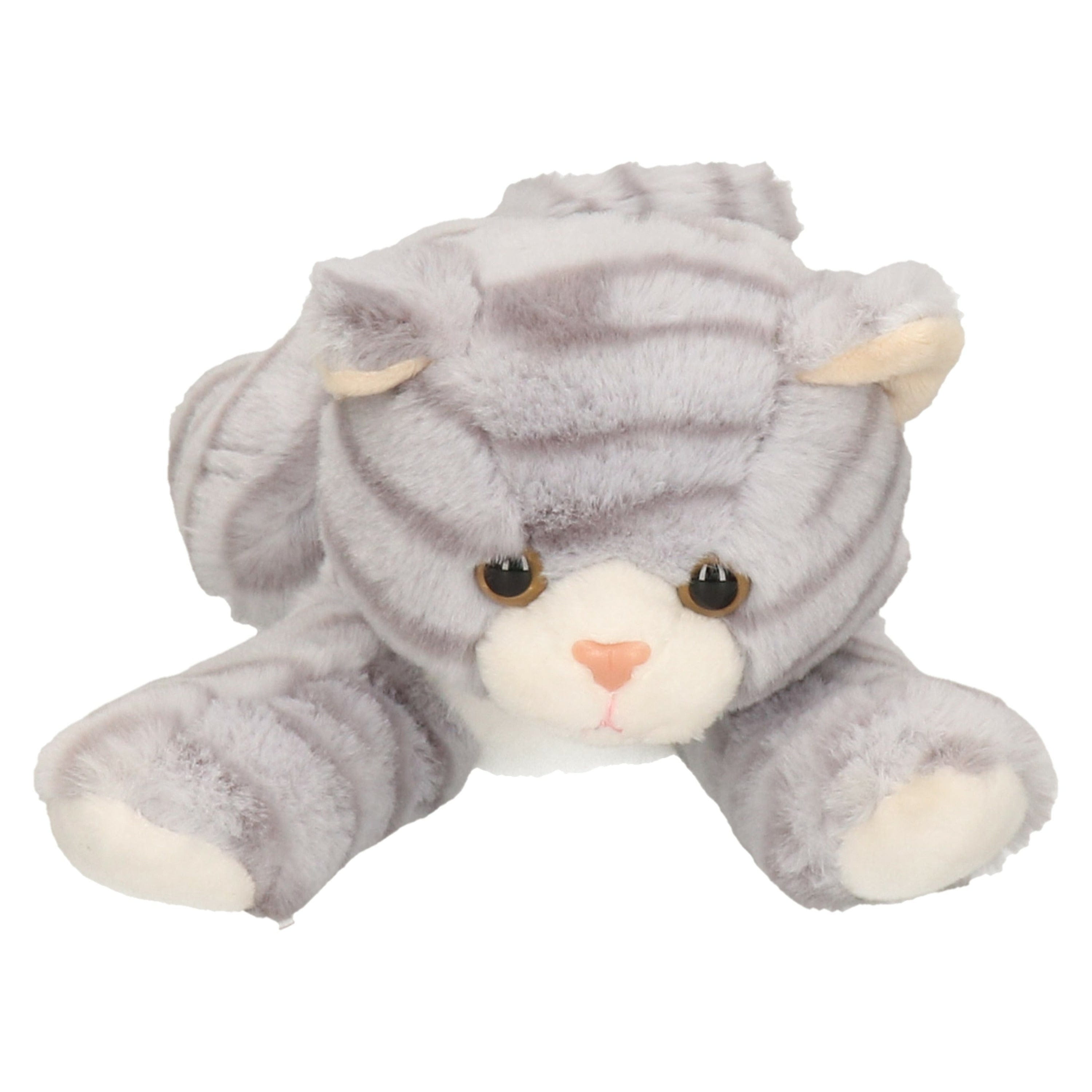Pluche poes knuffel - grijs - 25 cm - dierenknuffel - Pluchen speelgoed