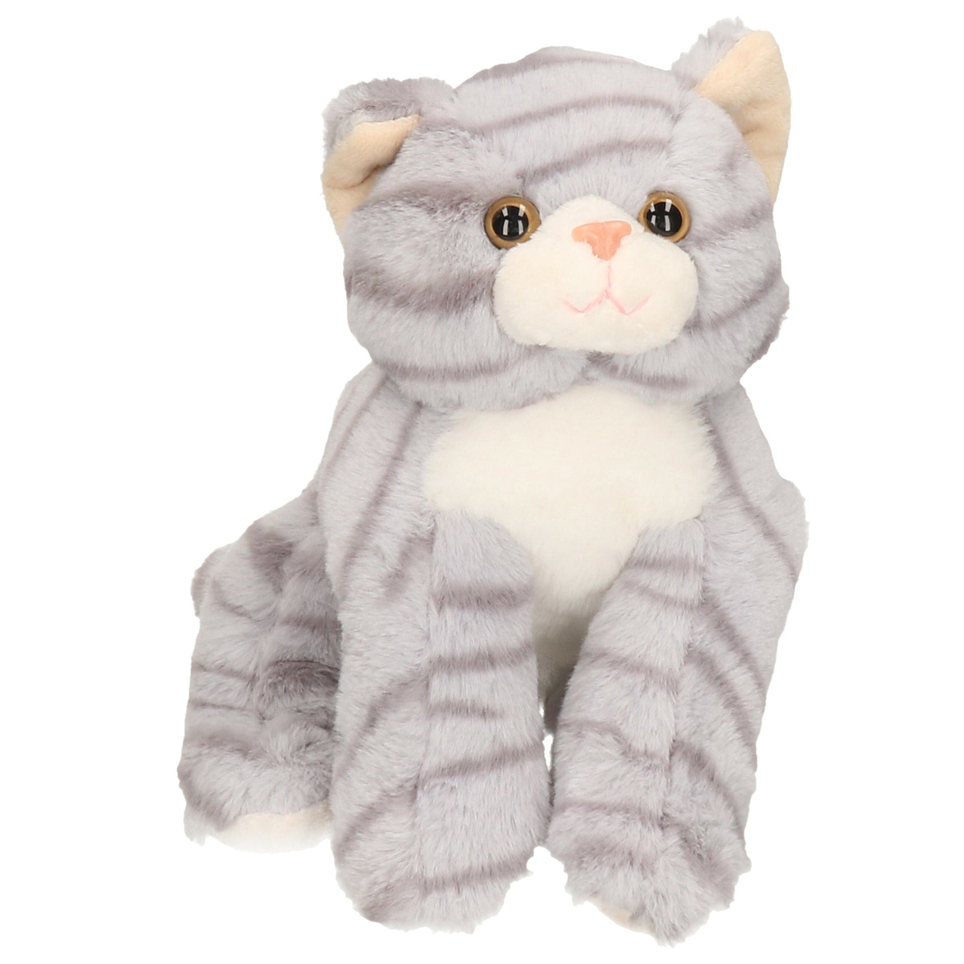 Pluche poes knuffel - grijs - 25 cm - dierenknuffel - Pluchen speelgoed