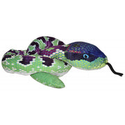 Wild Republic slang knuffel - pluche - 137 cm - groen paars - Pluchen speelgoed