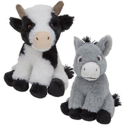nature-planet-knuffel-boerderijdieren-koe-23-cm-ezel-16-cm-zacht-speelgoed-pluche_10349815