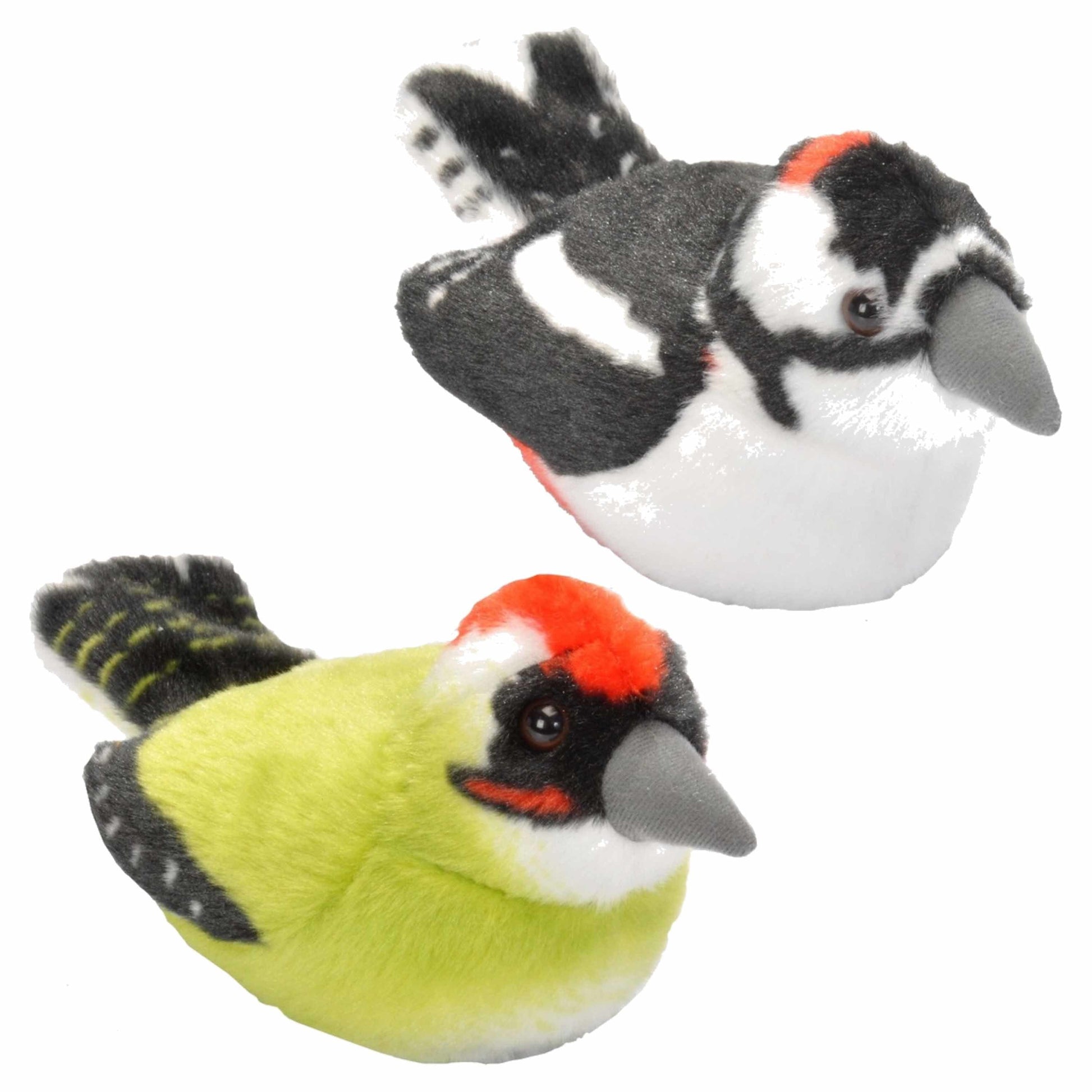 Wild Republic spechten knuffels - pluche - 14 cm - met geluid - Pluchen speelgoed