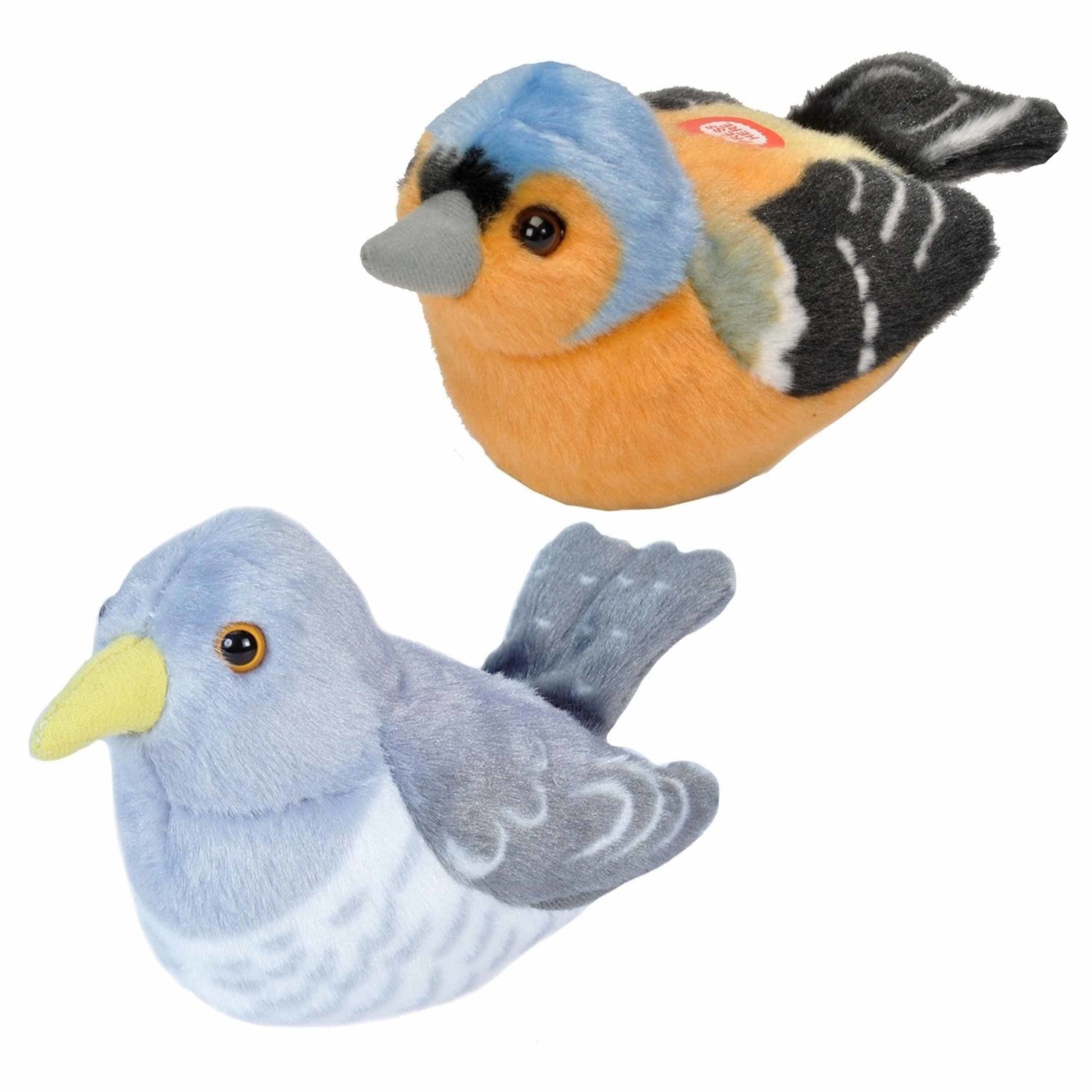 Vogel knuffels - pluche - 14 cm - met geluid - vink en koekoek - Pluchen speelgoed
