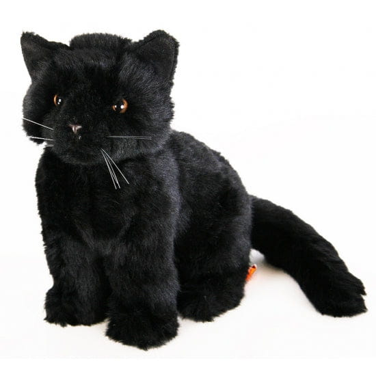 Zwarte pluche kattenknuffel - zacht - 20 cm - poes - Pluchen speelgoed