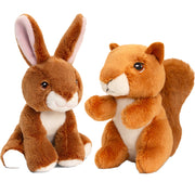 pluche-knuffels-konijn-en-eekhoorn-bosdieren-vriendjes-12-cm_10377840