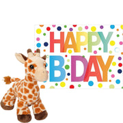 pluche-dieren-knuffel-giraffe-18-cm-met-happy-birthday-wenskaart_10377842-1