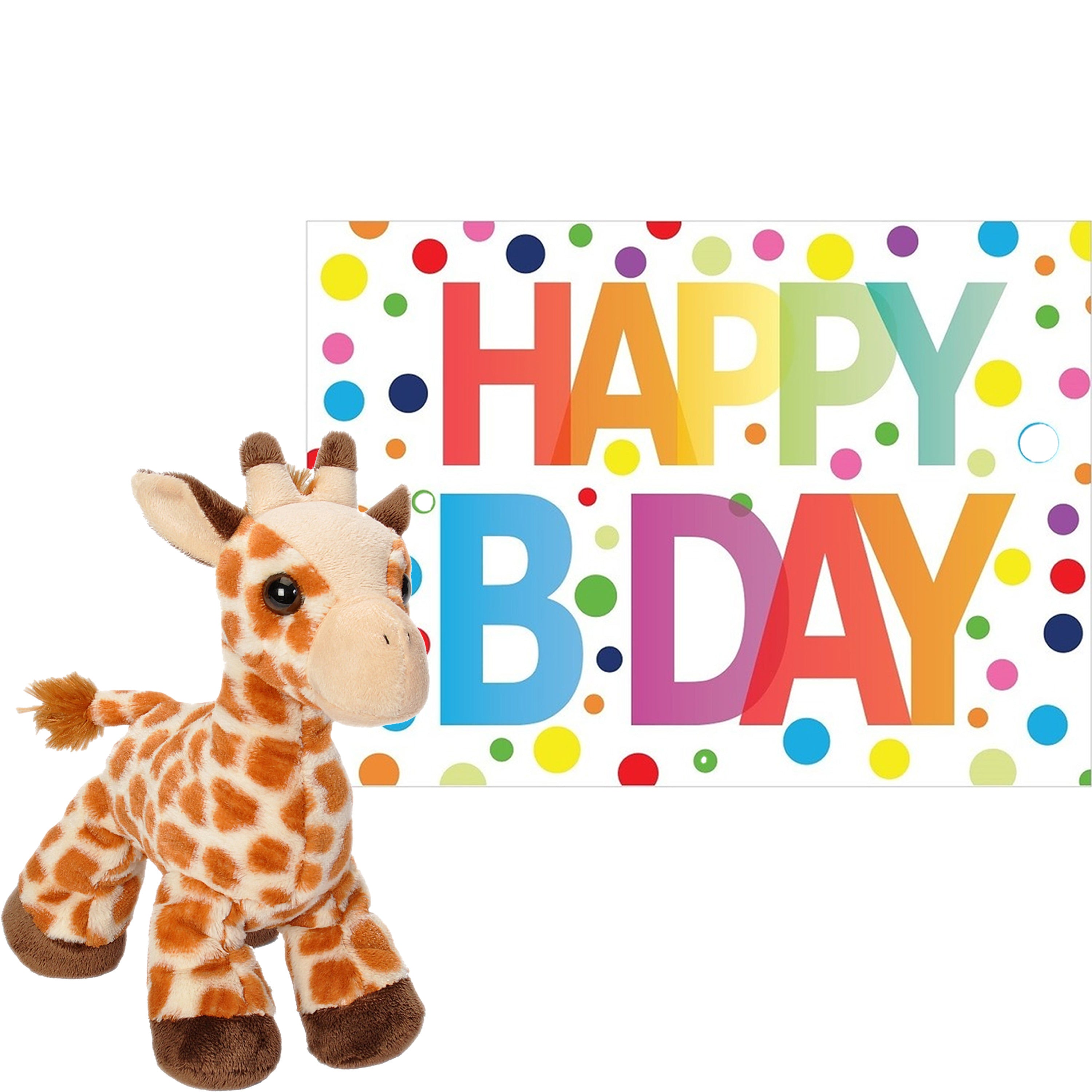 pluche-dieren-knuffel-giraffe-18-cm-met-happy-birthday-wenskaart_10377842-1