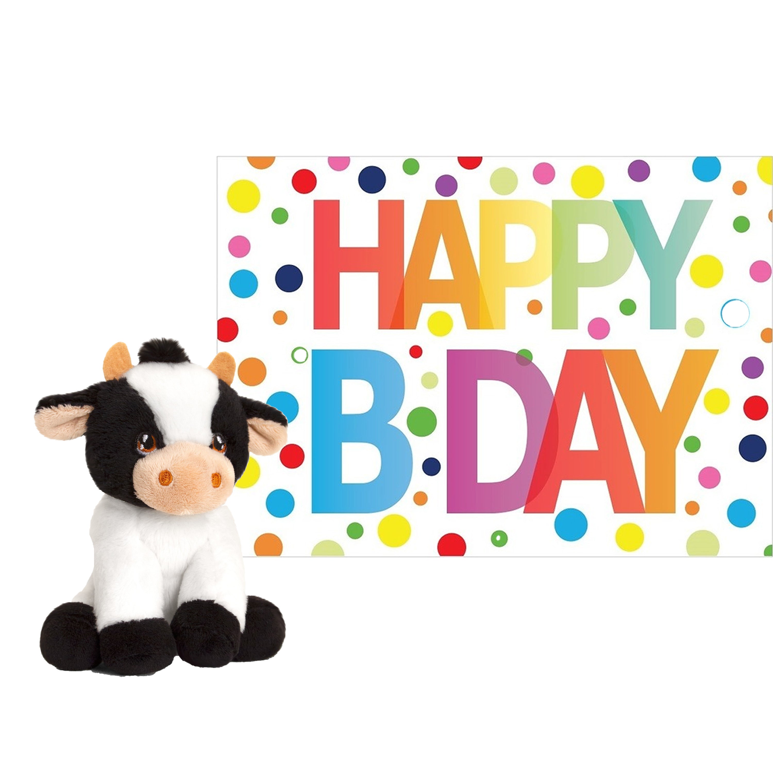pluche-dieren-knuffel-koe-12-cm-met-happy-birthday-wenskaart_10377847-1