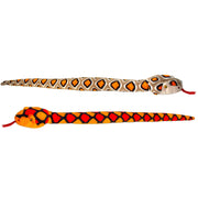 Keel Toys slangen knuffel - pluche - bruin-rood - 100 cm - Pluchen speelgoed