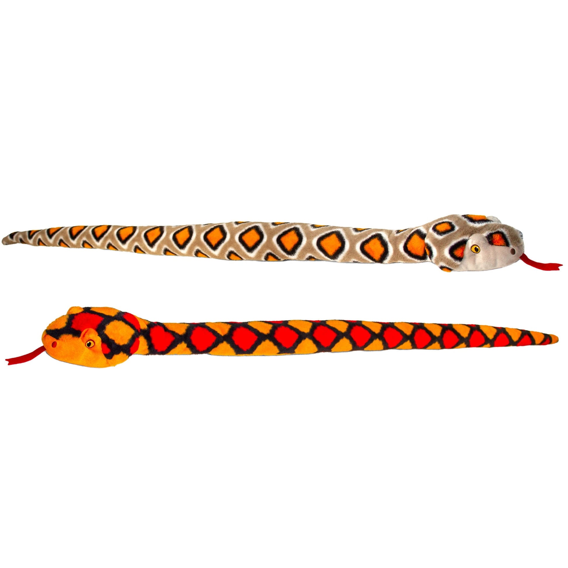 Keel Toys slangen knuffel - pluche - bruin-rood - 100 cm - Pluchen speelgoed